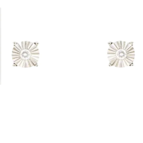 Дамски обеци от 18K Злато Бяло - с форма