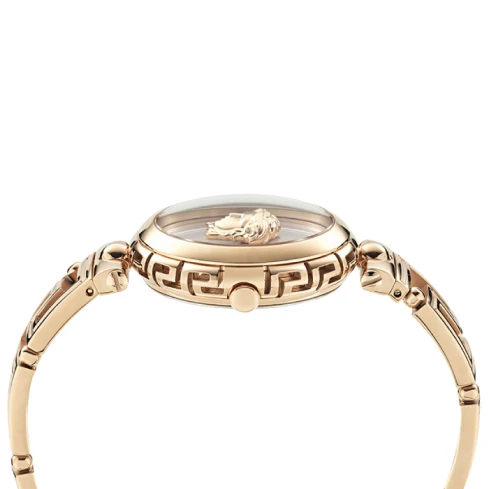 Дамски ръчен часовник с кварцов механизъм - корпус от Стомана - Стоманена верижка - цвят Бял Розово Злато