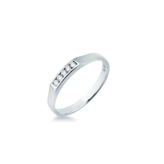 Дамски пръстен от 18K Злато Бяло - с форма - Диаманти