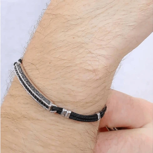 Мъжки гривна от 925 Сребро - с форма Други - Шпинел