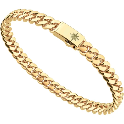 Мъжки гривна от 925 Сребро - с форма - - Златно PVD покритие