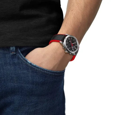 Мъжки ръчен часовник с кварцов механизъм - корпус от Стомана - Стоманена верижка - цвят Черен Черен