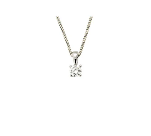 Дамски висулка от 14K Злато Бяло - с форма - Диаманти