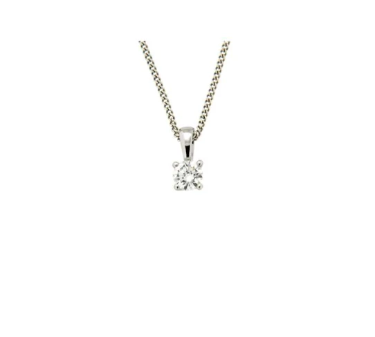 Дамски висулка от 14K Злато Бяло - с форма - Диаманти