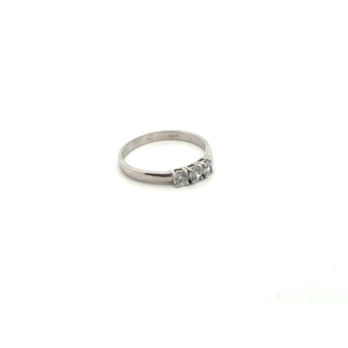 Дамски пръстен от 14K Злато Бяло - с форма - Цирконий