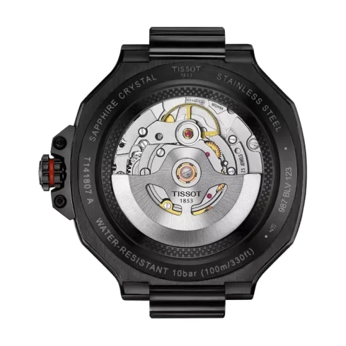 Мъжки ръчен часовник с автоматичен механизъм - корпус от Стомана - Силиконова каишка - цвят Черен Черен