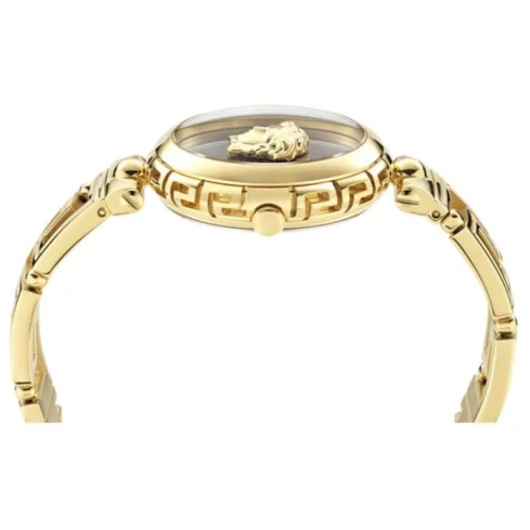 Дамски ръчен часовник с кварцов механизъм - корпус от Стомана - Стоманена верижка - цвят Черен Злато