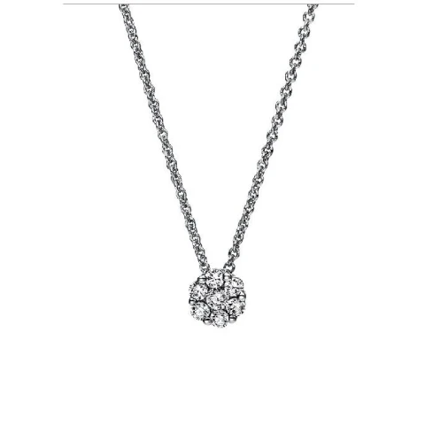 Дамски колие от 14K Злато Бяло - с форма - Диаманти