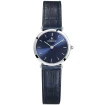 Дамски ръчен часовник с кварцов механизъм - корпус от Стомана - Естествена кожа - цвят Син Син