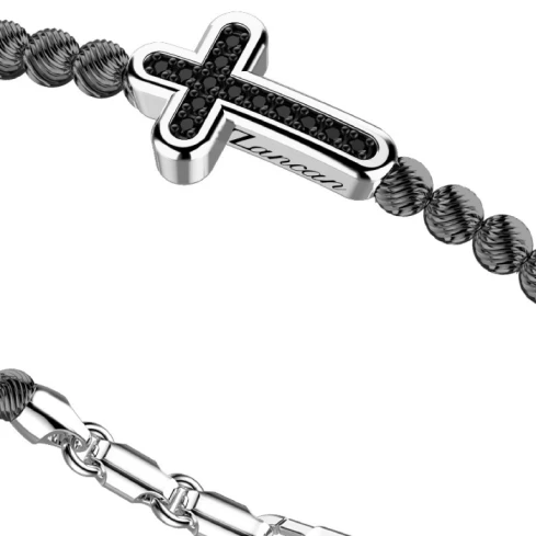 Мъжки гривна от 925 Сребро - с форма - Шпинел