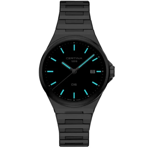 Мъжки ръчен часовник с кварцов механизъм - корпус от Стомана - Стоманена верижка - цвят Зелен Сив