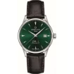 Мъжки ръчен часовник с автоматичен механизъм - корпус от Стомана - Естествена кожа - цвят Зелен
