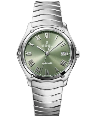 Унисекс ръчен часовник с автоматичен механизъм - корпус от Стомана - Стоманена верижка - цвят Зелен Сив