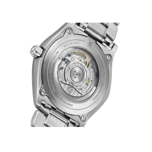 Мъжки ръчен часовник с автоматичен механизъм - корпус от Стомана - Стоманена верижка - цвят Черен