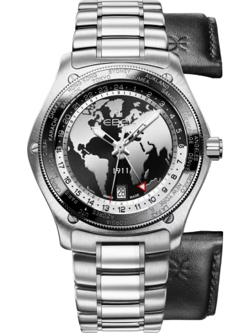 Ebel 1216666 EBEL 1911 - Мъжки ръчен часовник с автоматичен механизъм - корпус от Стомана - Стоманена верижка - цвят Черен