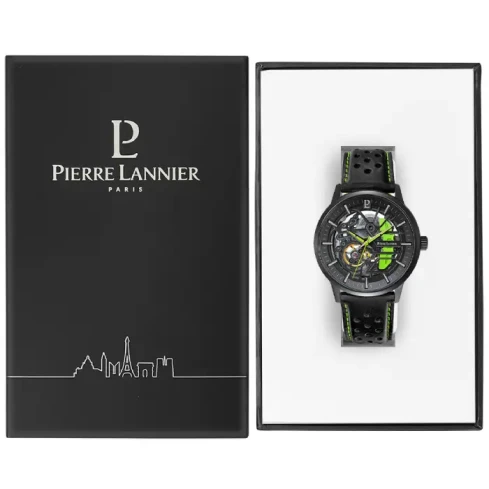 Мъжки ръчен часовник с автоматичен механизъм - корпус от Стомана - FKM - цвят Скелетон Черен