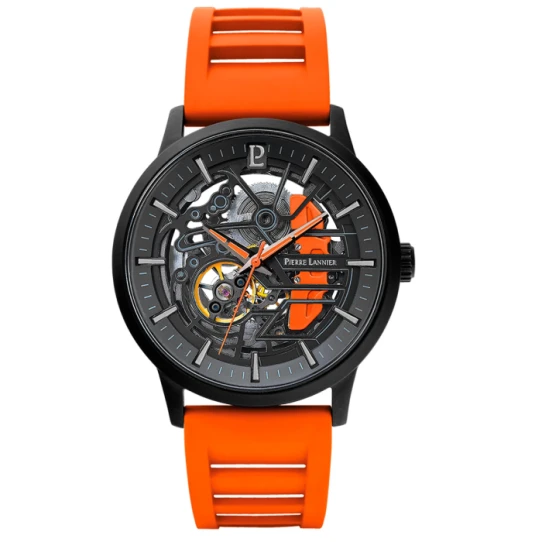 Мъжки ръчен часовник с автоматичен механизъм - корпус от Стомана - FKM - цвят Скелетон