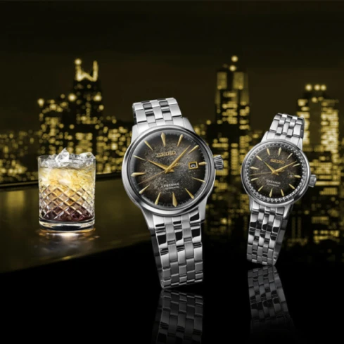 Мъжки ръчен часовник с автоматичен механизъм - корпус от Стомана - Стоманена верижка - цвят Черен Сив