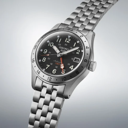 Мъжки ръчен часовник с автоматичен механизъм - корпус от Стомана - Стоманена верижка - цвят Черен Сив