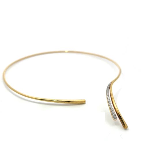 Дамски колие от 14K Злато Жълто - с форма - Диаманти