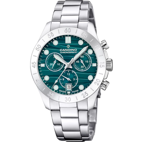 Дамски ръчен часовник с кварцов механизъм - корпус от Стомана - Стоманена верижка - цвят Тюркоаз Сив