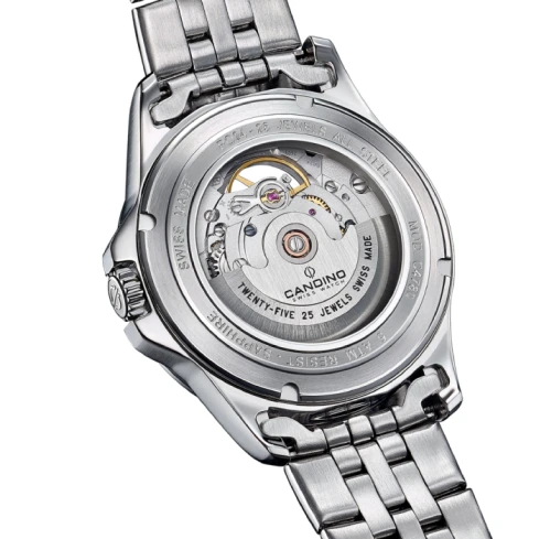 Мъжки ръчен часовник с автоматичен механизъм - корпус от Стомана - Стоманена верижка - цвят Черен Сив