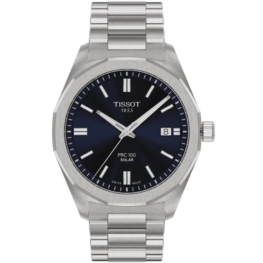 Мъжки ръчен часовник с кварцов механизъм - корпус от Стомана - Стоманена верижка - цвят Син Сив