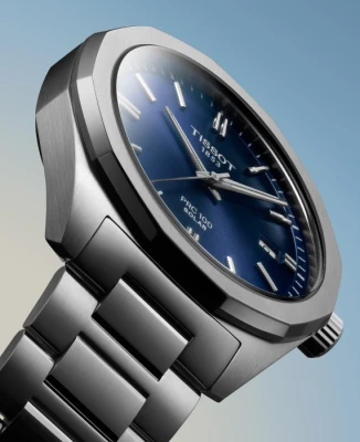 Мъжки ръчен часовник с кварцов механизъм - корпус от Стомана - Стоманена верижка - цвят Син Сив