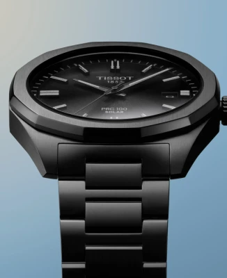 Мъжки ръчен часовник с кварцов механизъм - корпус от Стомана - Стоманена верижка - цвят Черен Сив