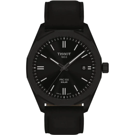 Мъжки ръчен часовник с кварцов механизъм - корпус от Стомана - Естествена кожа - цвят Черен Сив