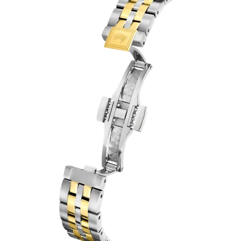 Дамски ръчен часовник с автоматичен механизъм - корпус от Стомана - Стоманена верижка - цвят Черен Сив