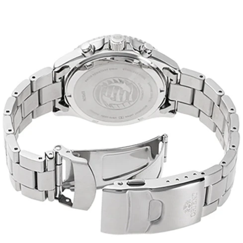 Мъжки ръчен часовник с кварцов механизъм - корпус от Стомана - Стоманена верижка - цвят Черен Сив