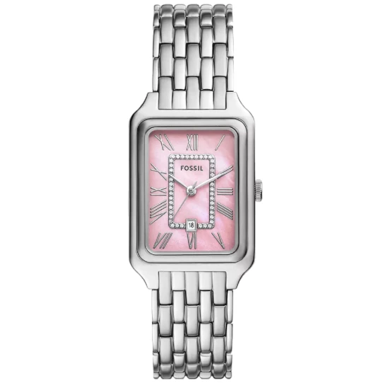 Дамски ръчен часовник с кварцов механизъм - корпус от Стомана - Стоманена верижка - цвят Седеф Сив