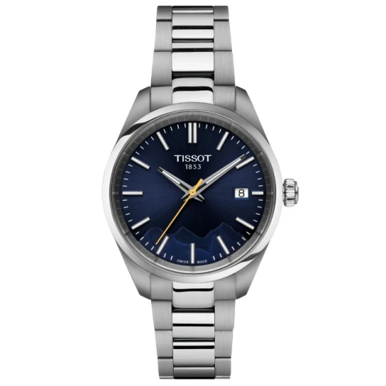 Дамски ръчен часовник с кварцов механизъм - корпус от Стомана - Стоманена верижка - цвят Син Сив