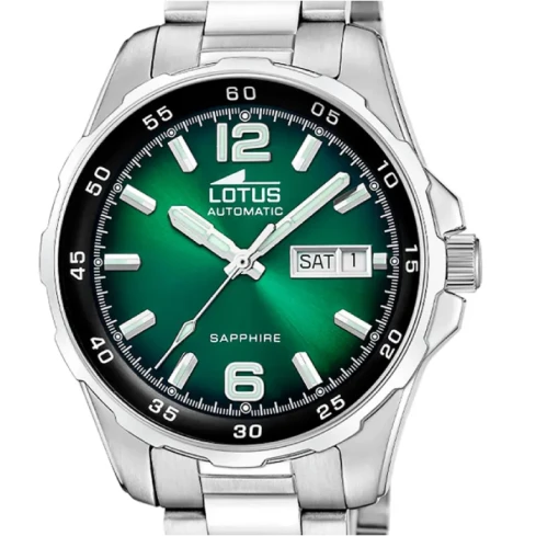 Мъжки ръчен часовник с автоматичен механизъм - корпус от Стомана - Стоманена верижка - цвят Зелен Сив