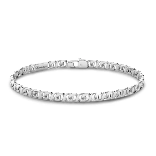 Мъжки гривна от 925 Сребро - с форма Плетка