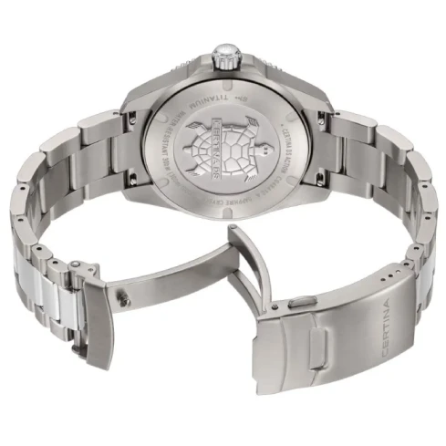 Мъжки ръчен часовник с кварцов механизъм - корпус от Титан - Титаниева верижка - цвят Син Сив