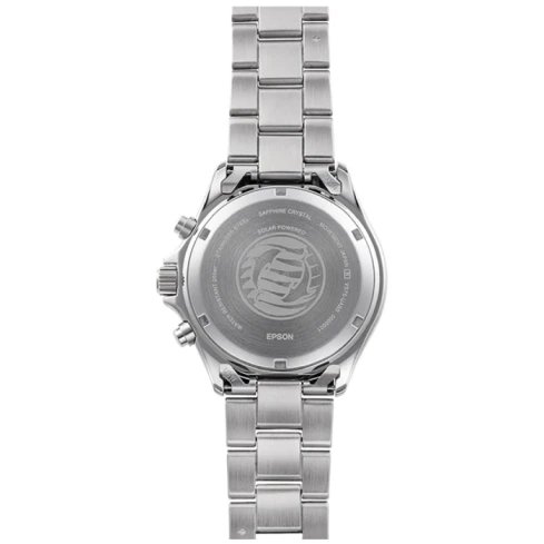 Мъжки ръчен часовник с кварцов механизъм - корпус от Стомана - Стоманена верижка - цвят Син Сив