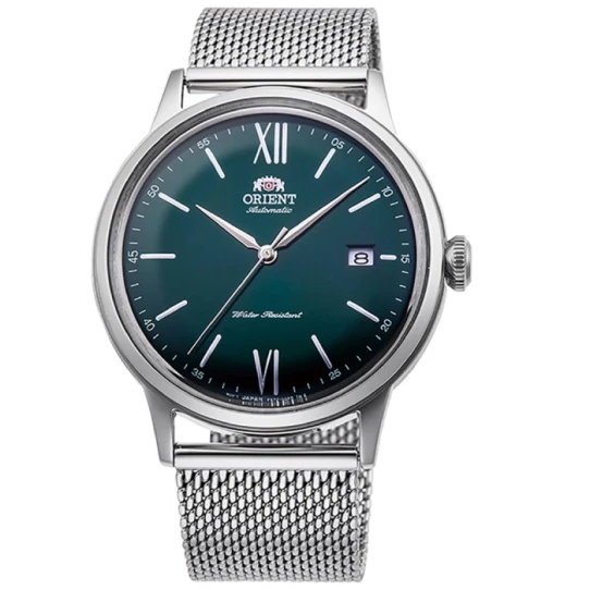 Мъжки ръчен часовник с автоматичен механизъм - корпус от Стомана - Меш - цвят Зелен Сив