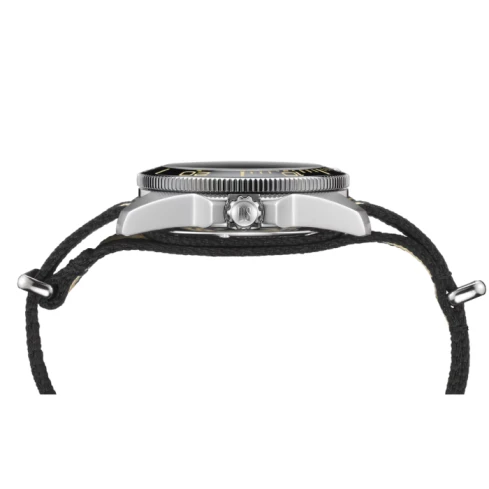 Мъжки ръчен часовник с автоматичен механизъм - корпус от Стомана - Меш - цвят Черен Бежов