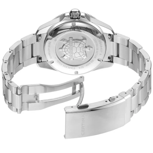 Мъжки ръчен часовник с автоматичен механизъм - корпус от Стомана - Стоманена верижка - цвят Черен Сив