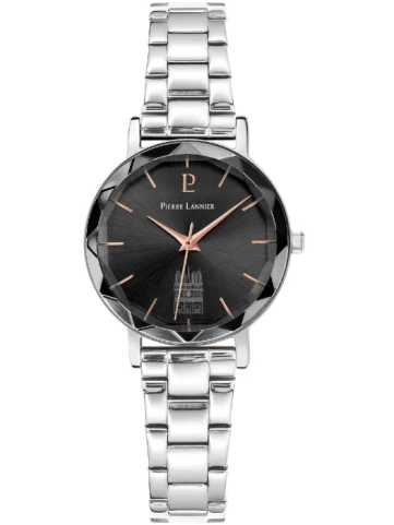 Дамски ръчен часовник с кварцов механизъм - корпус от Стомана - Стоманена верижка - цвят Черен Сив