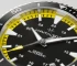 Мъжки ръчен часовник с автоматичен механизъм - корпус от Стомана - Каучук - цвят Черен Жълт