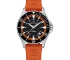 Мъжки ръчен часовник с автоматичен механизъм - корпус от Стомана - Каучук - цвят Черен Оранжев