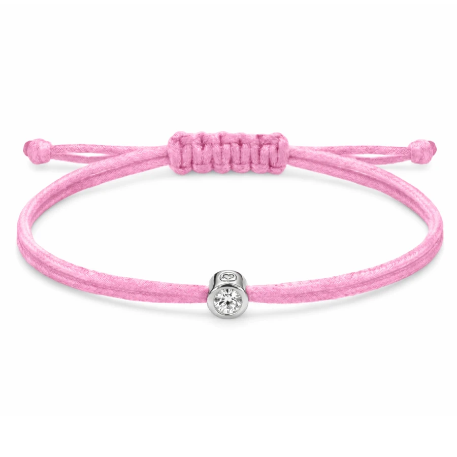 Унисекс гривна от 925 Сребро - с форма Талисман - Диаманти - Бяло родиево покритие