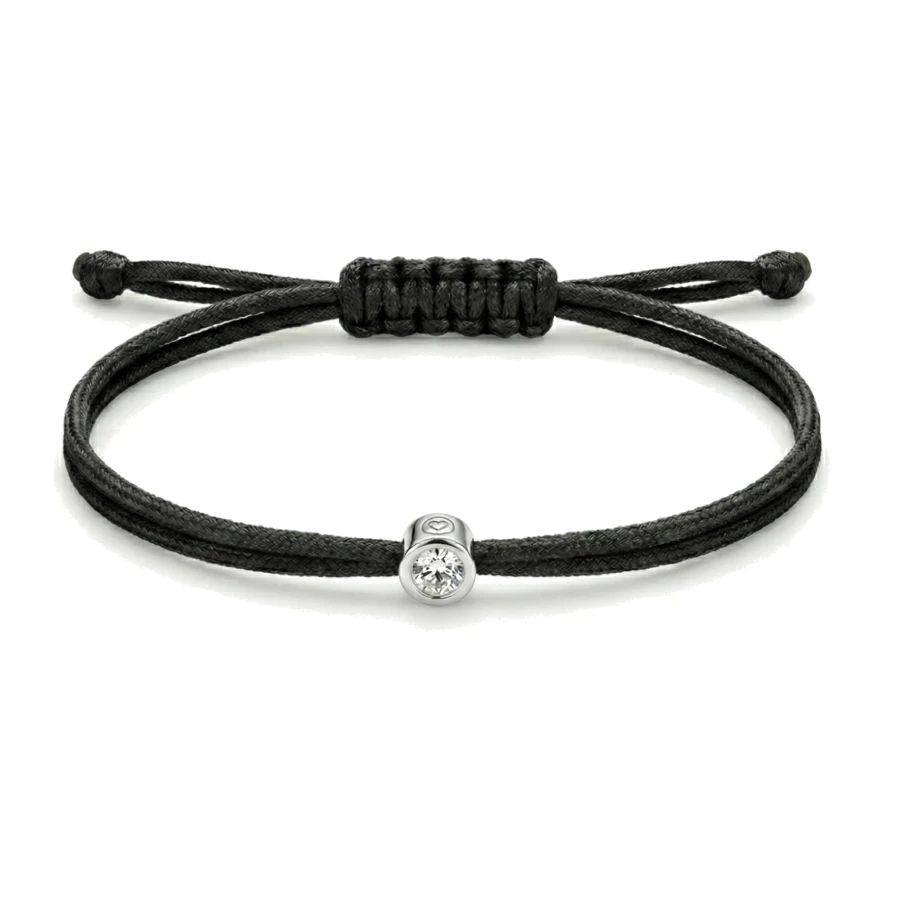 Унисекс гривна от 925 Сребро - с форма Талисман - Диаманти - Бяло родиево покритие