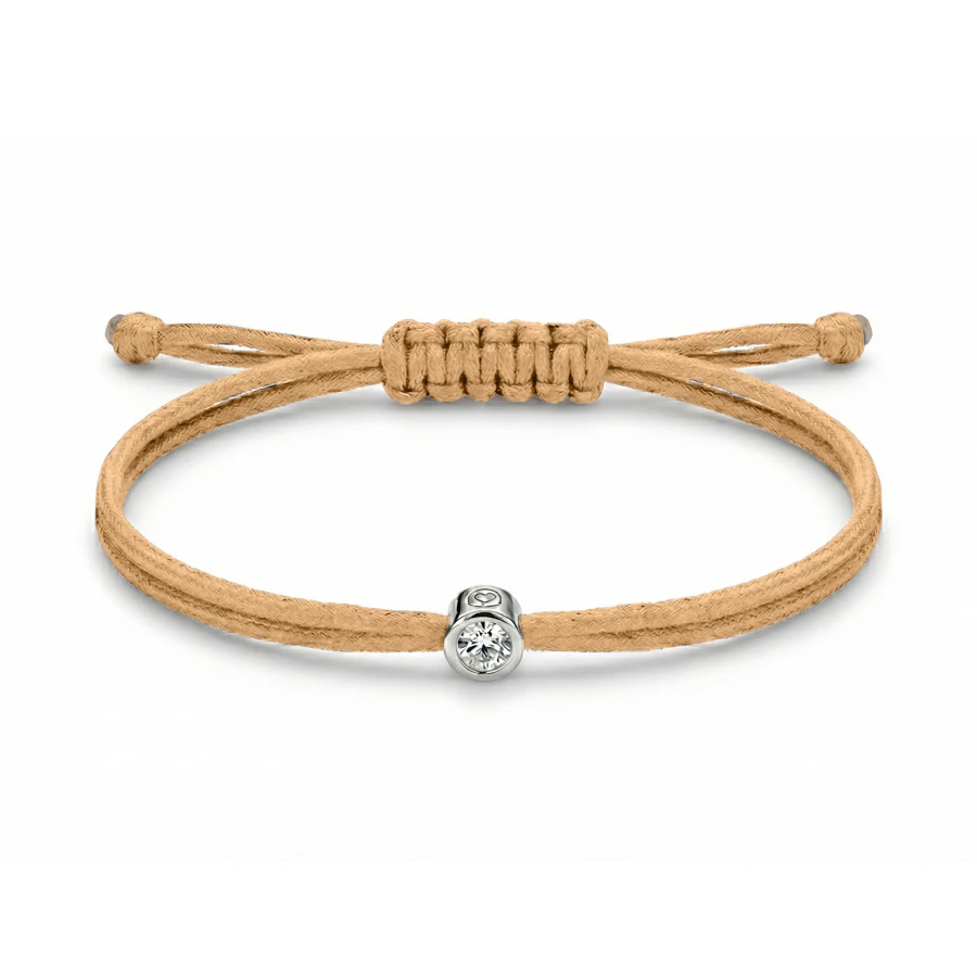 Унисекс гривна от 925 Сребро - с форма Талисман - Диаманти - Бяло родиево покритие