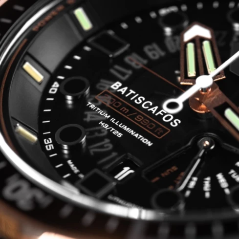 Мъжки ръчен часовник с автокварц механизъм - корпус от Стомана - Естествена кожа - цвят Черен