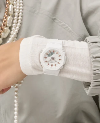 Унисекс ръчен часовник с кварцов механизъм - корпус от Полимер - Полимер - цвят Бял