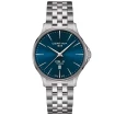 Мъжки ръчен часовник с кварцов механизъм - корпус от Титан - Титаниева верижка - цвят Син